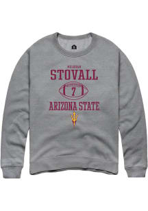 Melquan Stovall  Rally Arizona State Sun Devils Mens Grey NIL Sport Icon Long Sleeve Crew Sweats..