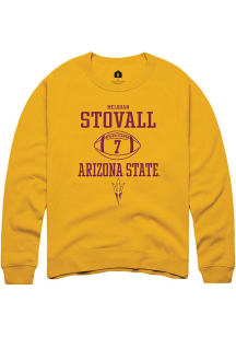 Melquan Stovall  Rally Arizona State Sun Devils Mens Gold NIL Sport Icon Long Sleeve Crew Sweats..