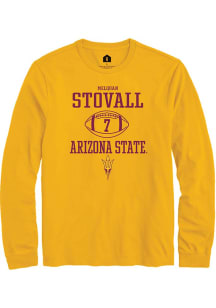Melquan Stovall  Arizona State Sun Devils Gold Rally NIL Sport Icon Long Sleeve T Shirt