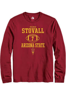 Melquan Stovall  Arizona State Sun Devils Maroon Rally NIL Sport Icon Long Sleeve T Shirt