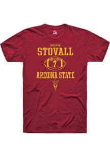 Melquan Stovall  Arizona State Sun Devils Maroon Rally NIL Sport Icon Short Sleeve T Shirt