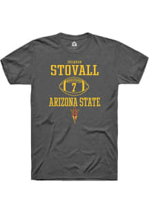 Melquan Stovall  Arizona State Sun Devils Dark Grey Rally NIL Sport Icon Short Sleeve T Shirt