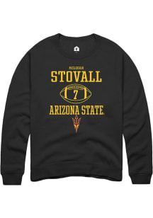 Melquan Stovall  Rally Arizona State Sun Devils Mens Black NIL Sport Icon Long Sleeve Crew Sweat..