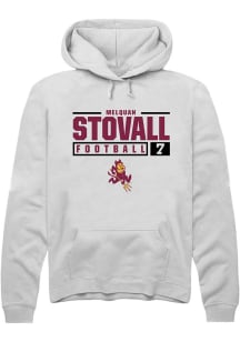 Melquan Stovall  Rally Arizona State Sun Devils Mens White NIL Stacked Box Long Sleeve Hoodie
