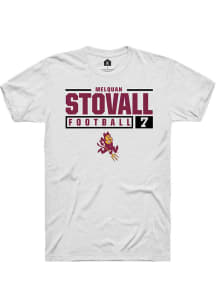 Melquan Stovall  Arizona State Sun Devils White Rally NIL Stacked Box Short Sleeve T Shirt
