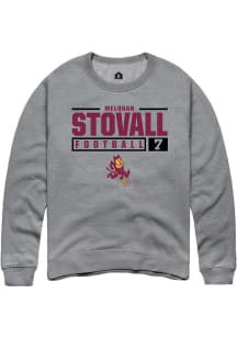 Melquan Stovall  Rally Arizona State Sun Devils Mens Grey NIL Stacked Box Long Sleeve Crew Sweat..