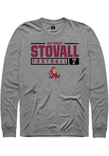 Melquan Stovall  Arizona State Sun Devils Grey Rally NIL Stacked Box Long Sleeve T Shirt