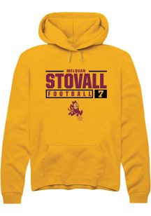Melquan Stovall  Rally Arizona State Sun Devils Mens Gold NIL Stacked Box Long Sleeve Hoodie