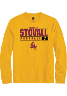 Melquan Stovall  Arizona State Sun Devils Gold Rally NIL Stacked Box Long Sleeve T Shirt