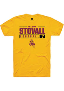 Melquan Stovall  Arizona State Sun Devils Gold Rally NIL Stacked Box Short Sleeve T Shirt