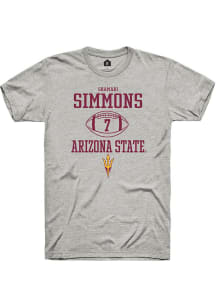 Shamari Simmons  Arizona State Sun Devils Ash Rally NIL Sport Icon Short Sleeve T Shirt
