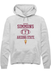 Shamari Simmons  Rally Arizona State Sun Devils Mens White NIL Sport Icon Long Sleeve Hoodie