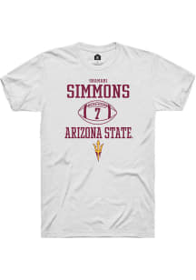 Shamari Simmons  Arizona State Sun Devils White Rally NIL Sport Icon Short Sleeve T Shirt