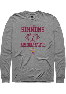 Shamari Simmons  Arizona State Sun Devils Grey Rally NIL Sport Icon Long Sleeve T Shirt