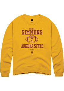 Shamari Simmons  Rally Arizona State Sun Devils Mens Gold NIL Sport Icon Long Sleeve Crew Sweats..