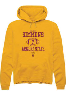 Shamari Simmons  Rally Arizona State Sun Devils Mens Gold NIL Sport Icon Long Sleeve Hoodie