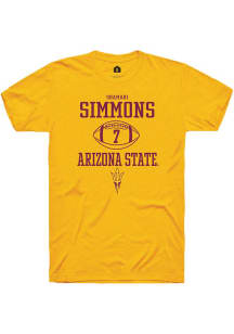 Shamari Simmons  Arizona State Sun Devils Gold Rally NIL Sport Icon Short Sleeve T Shirt