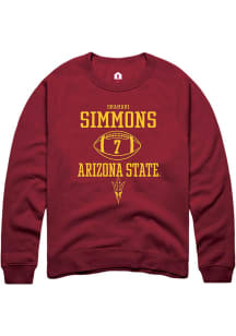 Shamari Simmons  Rally Arizona State Sun Devils Mens Maroon NIL Sport Icon Long Sleeve Crew Swea..