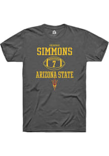Shamari Simmons  Arizona State Sun Devils Dark Grey Rally NIL Sport Icon Short Sleeve T Shirt