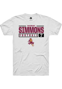 Shamari Simmons  Arizona State Sun Devils White Rally NIL Stacked Box Short Sleeve T Shirt