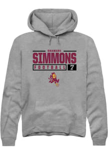 Shamari Simmons  Rally Arizona State Sun Devils Mens Graphite NIL Stacked Box Long Sleeve Hoodie