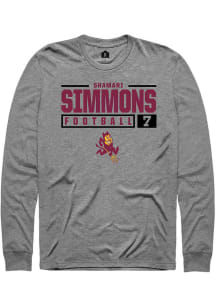 Shamari Simmons  Arizona State Sun Devils Grey Rally NIL Stacked Box Long Sleeve T Shirt