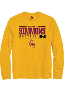 Shamari Simmons  Arizona State Sun Devils Gold Rally NIL Stacked Box Long Sleeve T Shirt