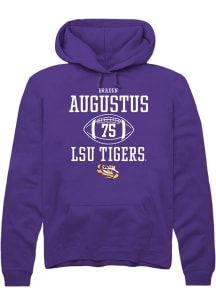 Braden Augustus  Rally LSU Tigers Mens Purple NIL Sport Icon Long Sleeve Hoodie
