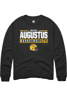 Braden Augustus  Rally LSU Tigers Mens Black NIL Stacked Box Long Sleeve Crew Sweatshirt