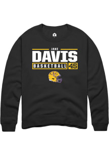 Jake Davis  Rally LSU Tigers Mens Black NIL Stacked Box Long Sleeve Crew Sweatshirt