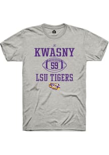 JC Kwasny  LSU Tigers Ash Rally NIL Sport Icon Short Sleeve T Shirt