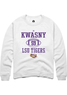 JC Kwasny  Rally LSU Tigers Mens White NIL Sport Icon Long Sleeve Crew Sweatshirt