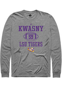 JC Kwasny  LSU Tigers Grey Rally NIL Sport Icon Long Sleeve T Shirt