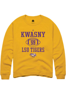 JC Kwasny  Rally LSU Tigers Mens Gold NIL Sport Icon Long Sleeve Crew Sweatshirt