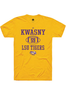 JC Kwasny  LSU Tigers Gold Rally NIL Sport Icon Short Sleeve T Shirt