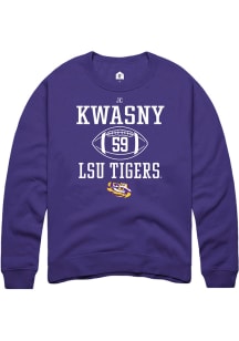 JC Kwasny  Rally LSU Tigers Mens Purple NIL Sport Icon Long Sleeve Crew Sweatshirt