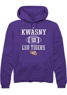 JC Kwasny  Rally LSU Tigers Mens Purple NIL Sport Icon Long Sleeve Hoodie