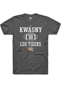 JC Kwasny  LSU Tigers Dark Grey Rally NIL Sport Icon Short Sleeve T Shirt