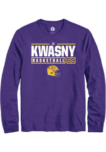 JC Kwasny  LSU Tigers Purple Rally NIL Stacked Box Long Sleeve T Shirt