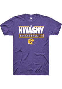 JC Kwasny  LSU Tigers Purple Rally NIL Stacked Box Short Sleeve T Shirt