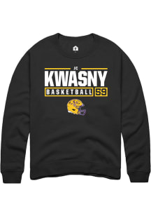 JC Kwasny  Rally LSU Tigers Mens Black NIL Stacked Box Long Sleeve Crew Sweatshirt