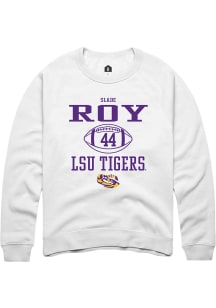 Slade Roy  Rally LSU Tigers Mens White NIL Sport Icon Long Sleeve Crew Sweatshirt