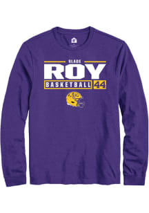 Slade Roy  LSU Tigers Purple Rally NIL Stacked Box Long Sleeve T Shirt