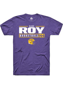 Slade Roy  LSU Tigers Purple Rally NIL Stacked Box Short Sleeve T Shirt