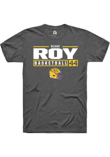 Slade Roy  LSU Tigers Dark Grey Rally NIL Stacked Box Short Sleeve T Shirt