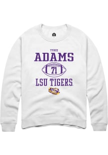 Tyree Adams  Rally LSU Tigers Mens White NIL Sport Icon Long Sleeve Crew Sweatshirt