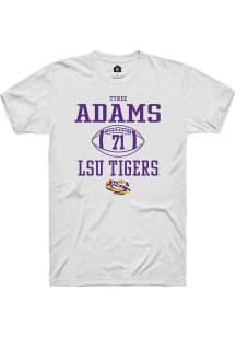 Tyree Adams  LSU Tigers White Rally NIL Sport Icon Short Sleeve T Shirt