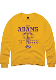 Tyree Adams  Rally LSU Tigers Mens Gold NIL Sport Icon Long Sleeve Crew Sweatshirt