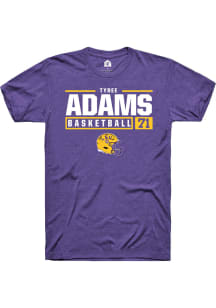 Tyree Adams  LSU Tigers Purple Rally NIL Stacked Box Short Sleeve T Shirt