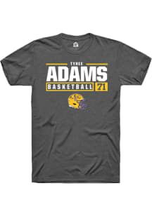 Tyree Adams  LSU Tigers Dark Grey Rally NIL Stacked Box Short Sleeve T Shirt